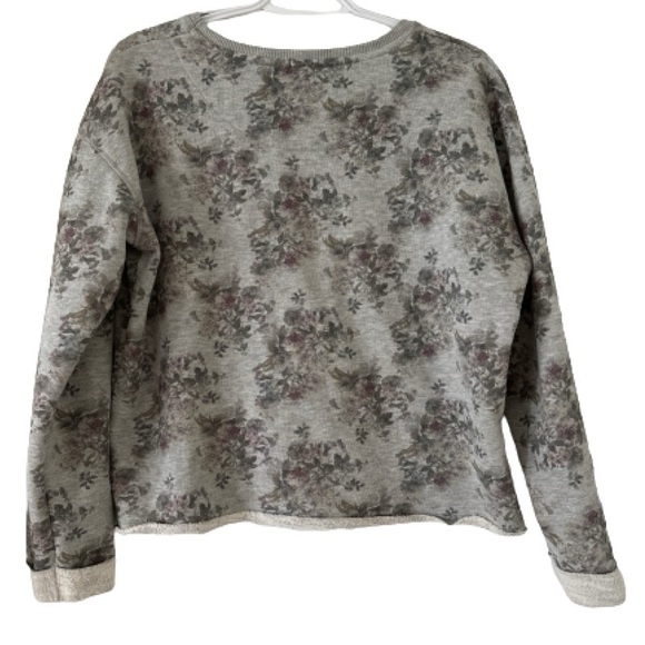 SUPERDRY Sequin Logo Floral Crop Sweat Top Medium - Picture 5 of 12